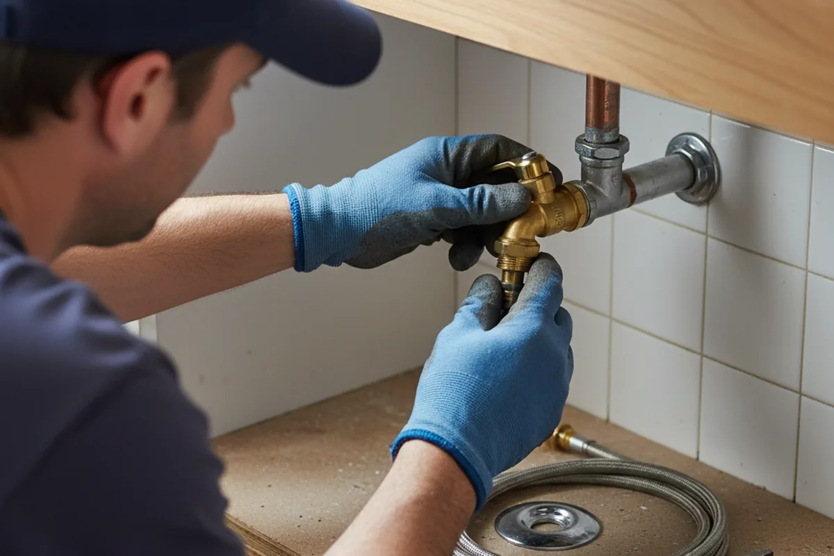Shutoff valve and fitting work during Emergency Plumbing in Winsted